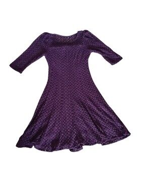 Chris McLaughlin Purple Crochet Dress Womens Size 6